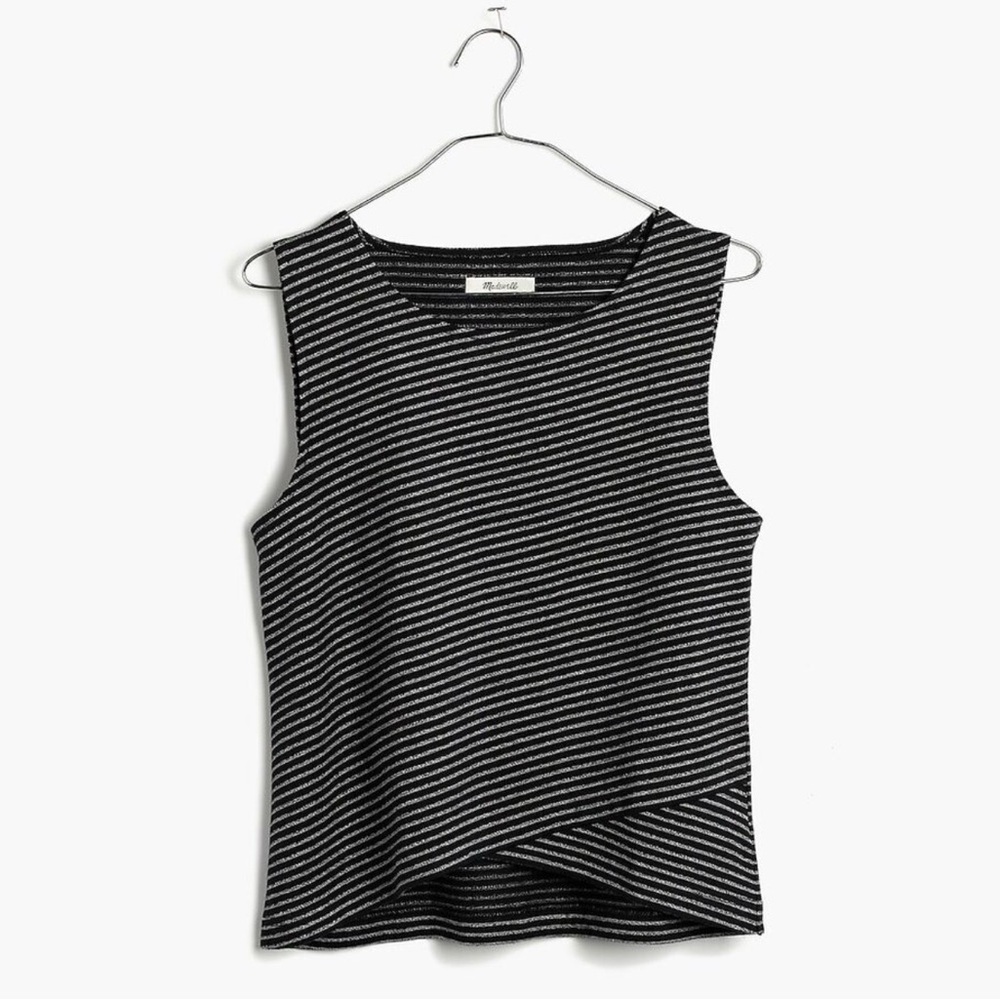 Madewell Striped Blouse with Crossfront detail